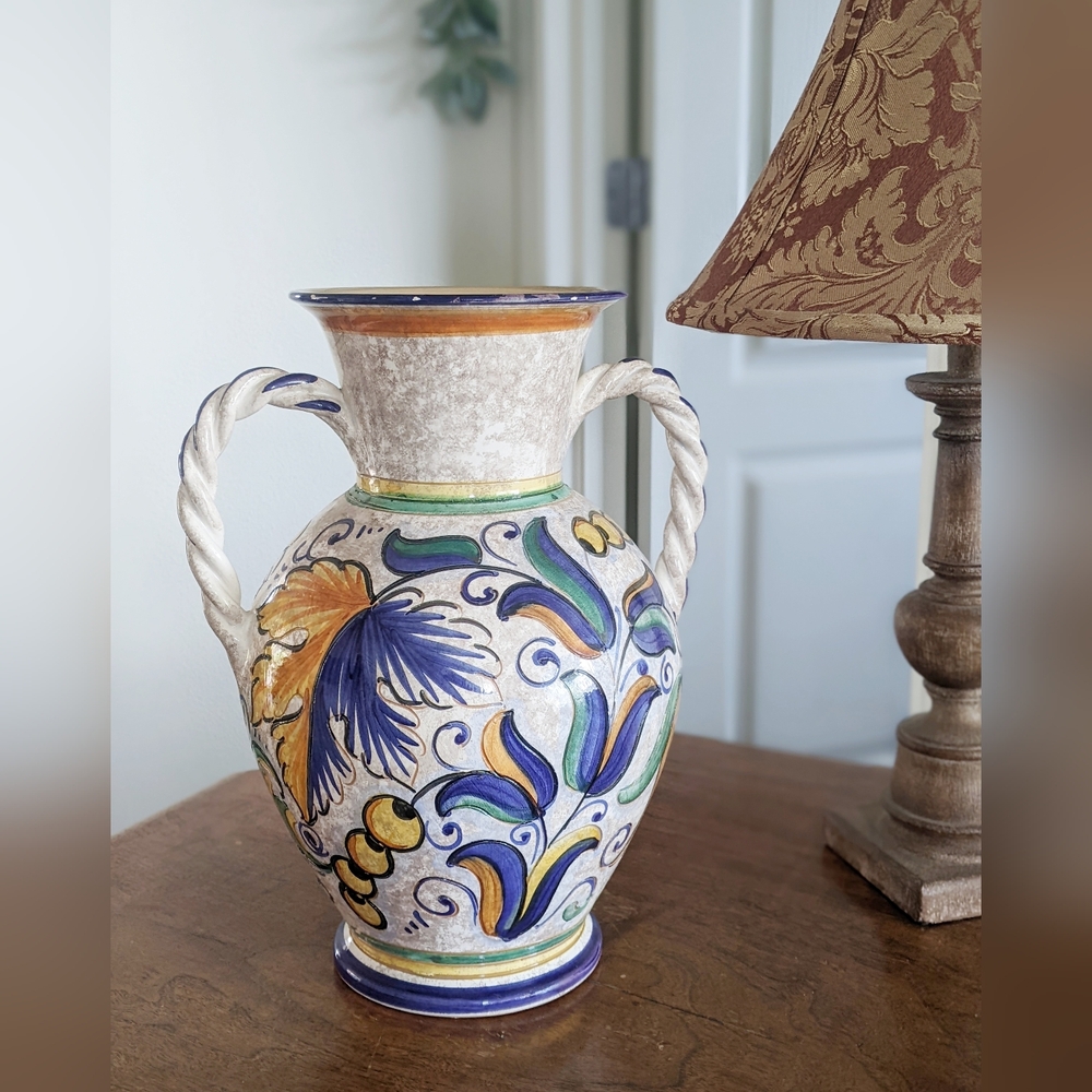 Vintage Italian Deruta Majolica Pottery Vase